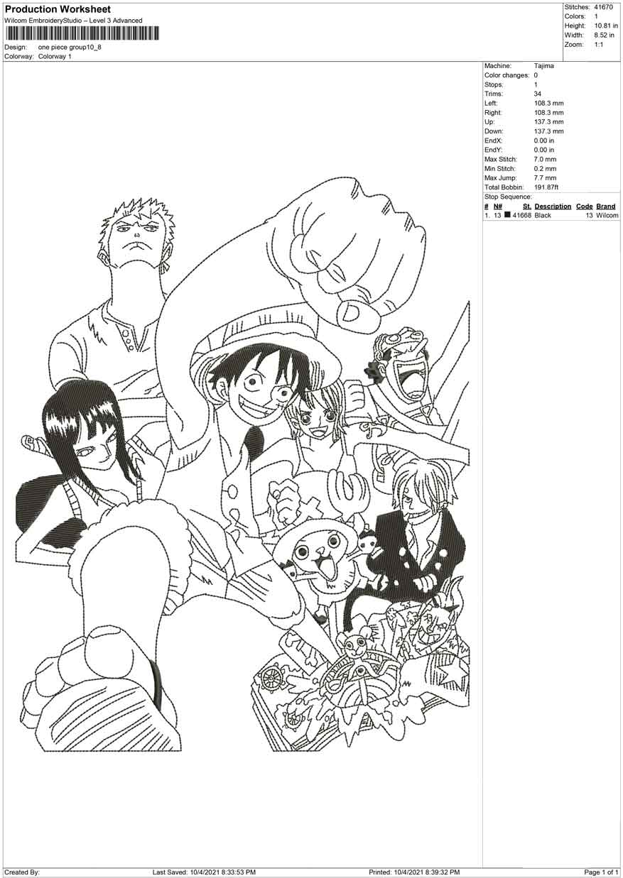 One piece Group big size