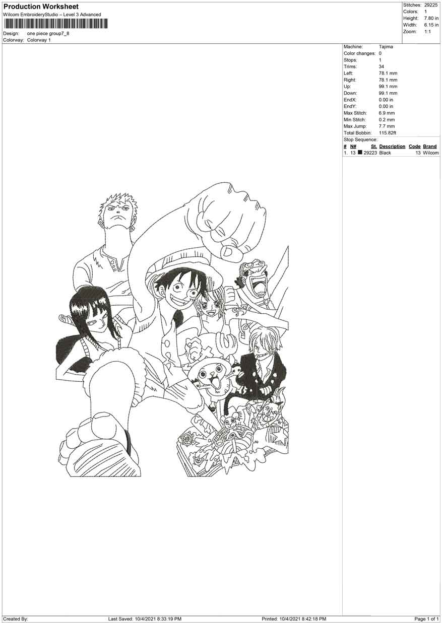 One piece Group big size