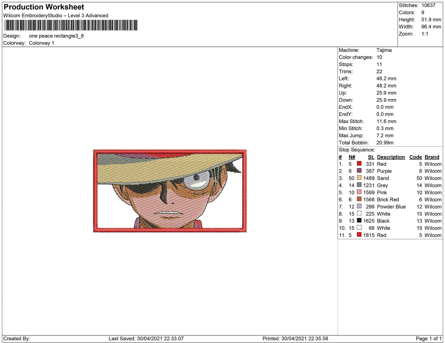 One Peace luffy Rectangle