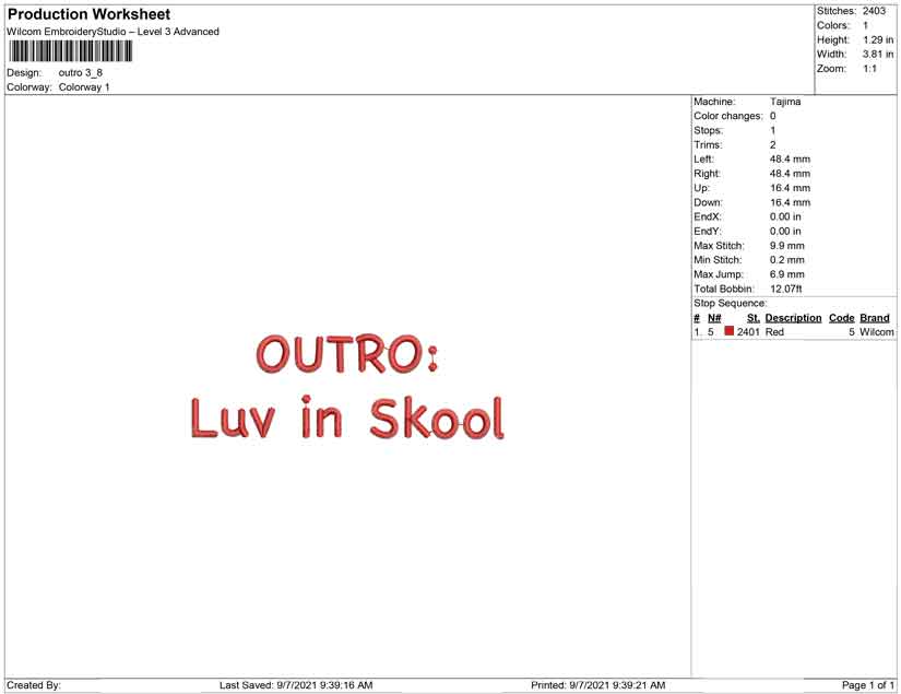 Outro luv in skool