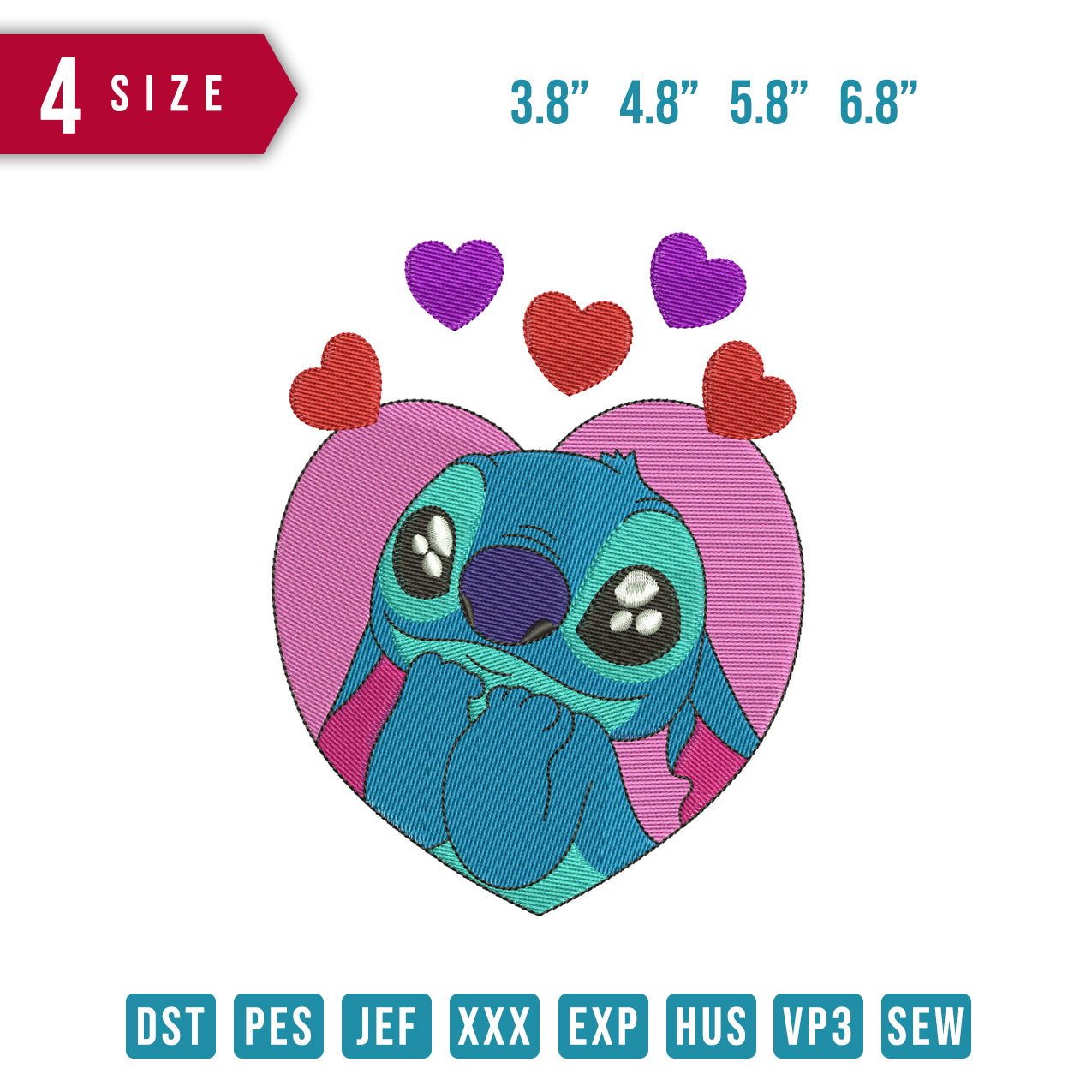Stitch hearts
