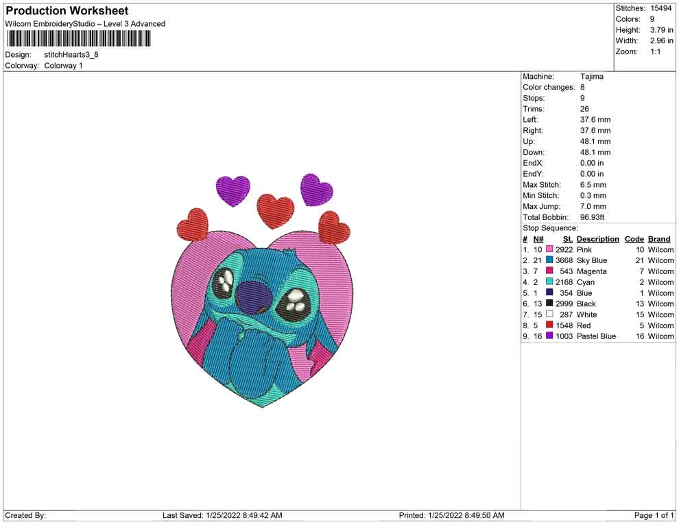 Stitch hearts