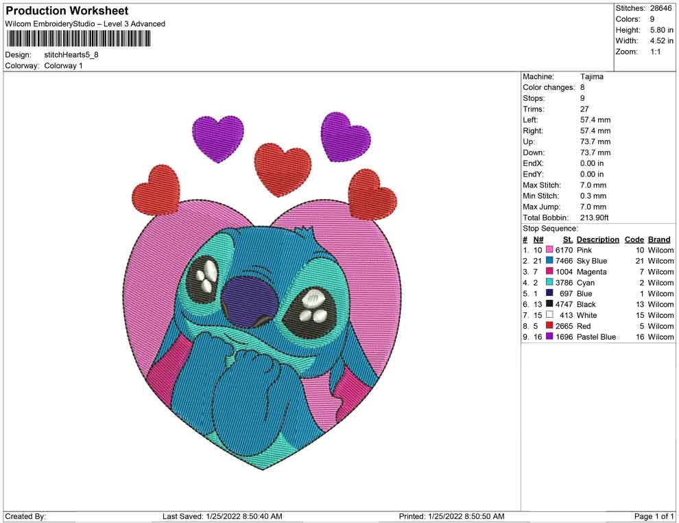 Stitch hearts