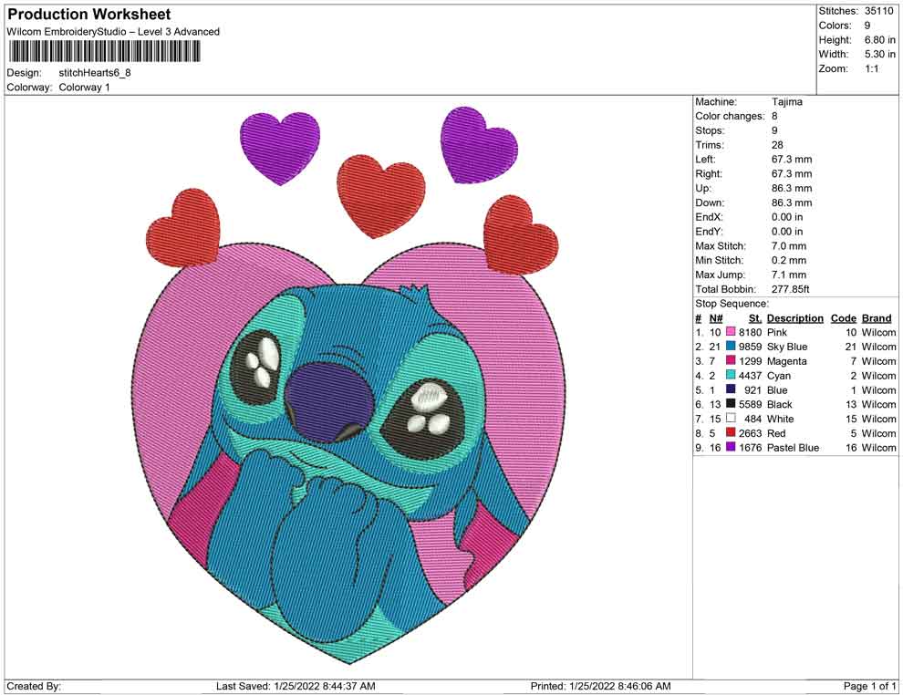 Stitch hearts