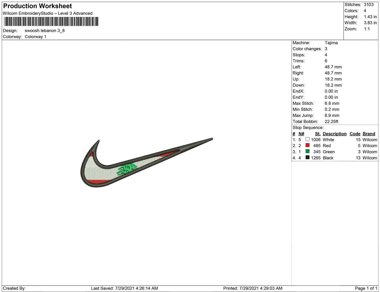 Swoosh Lebanon Flag
