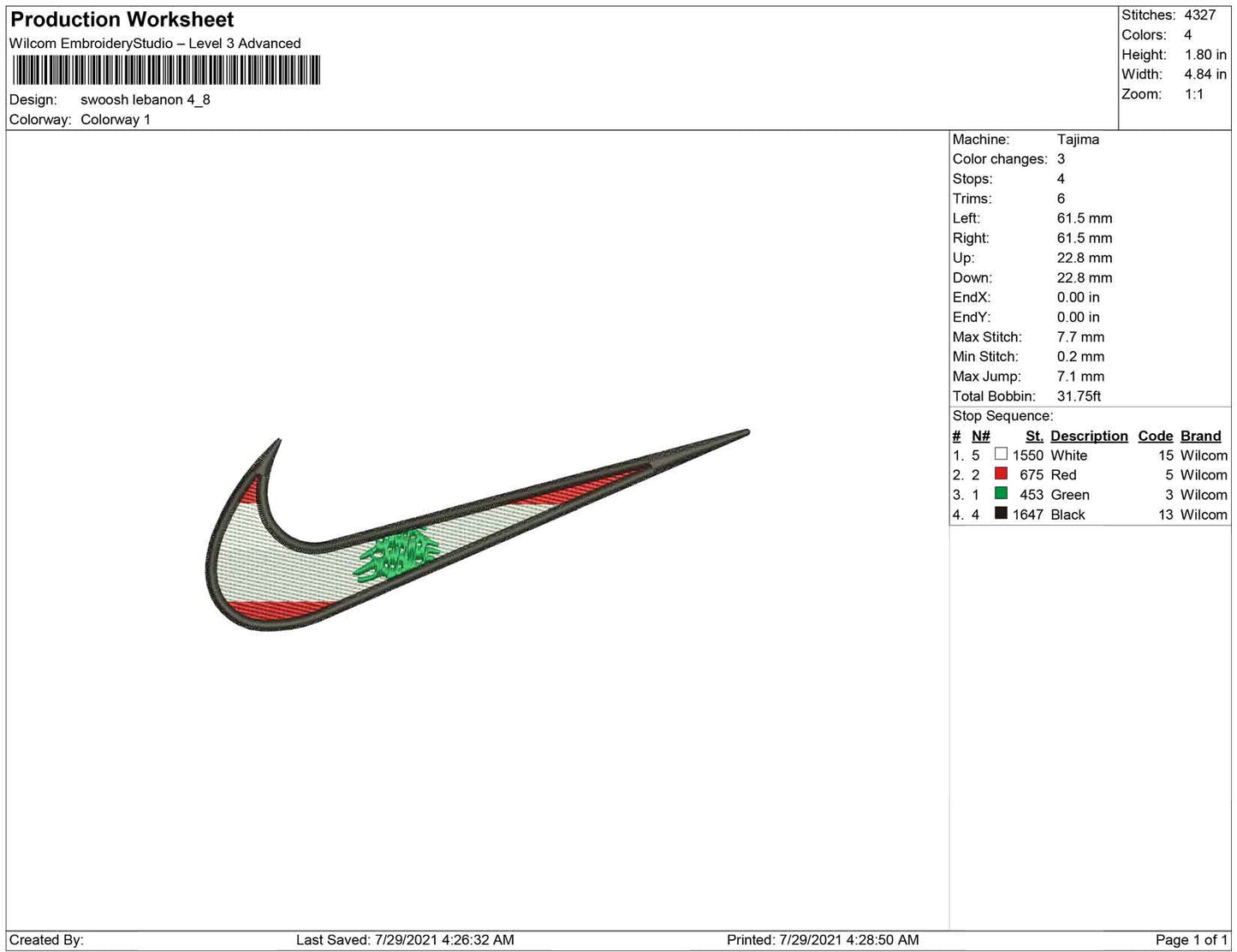 Swoosh Lebanon Flag