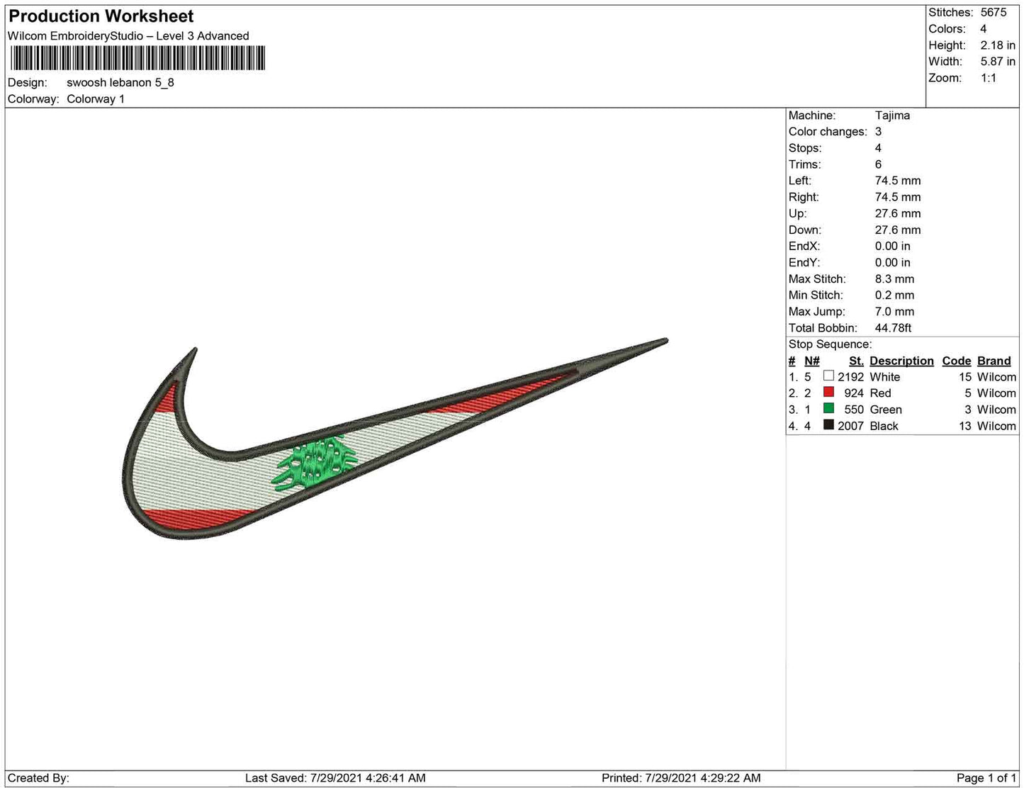 Swoosh Lebanon Flag