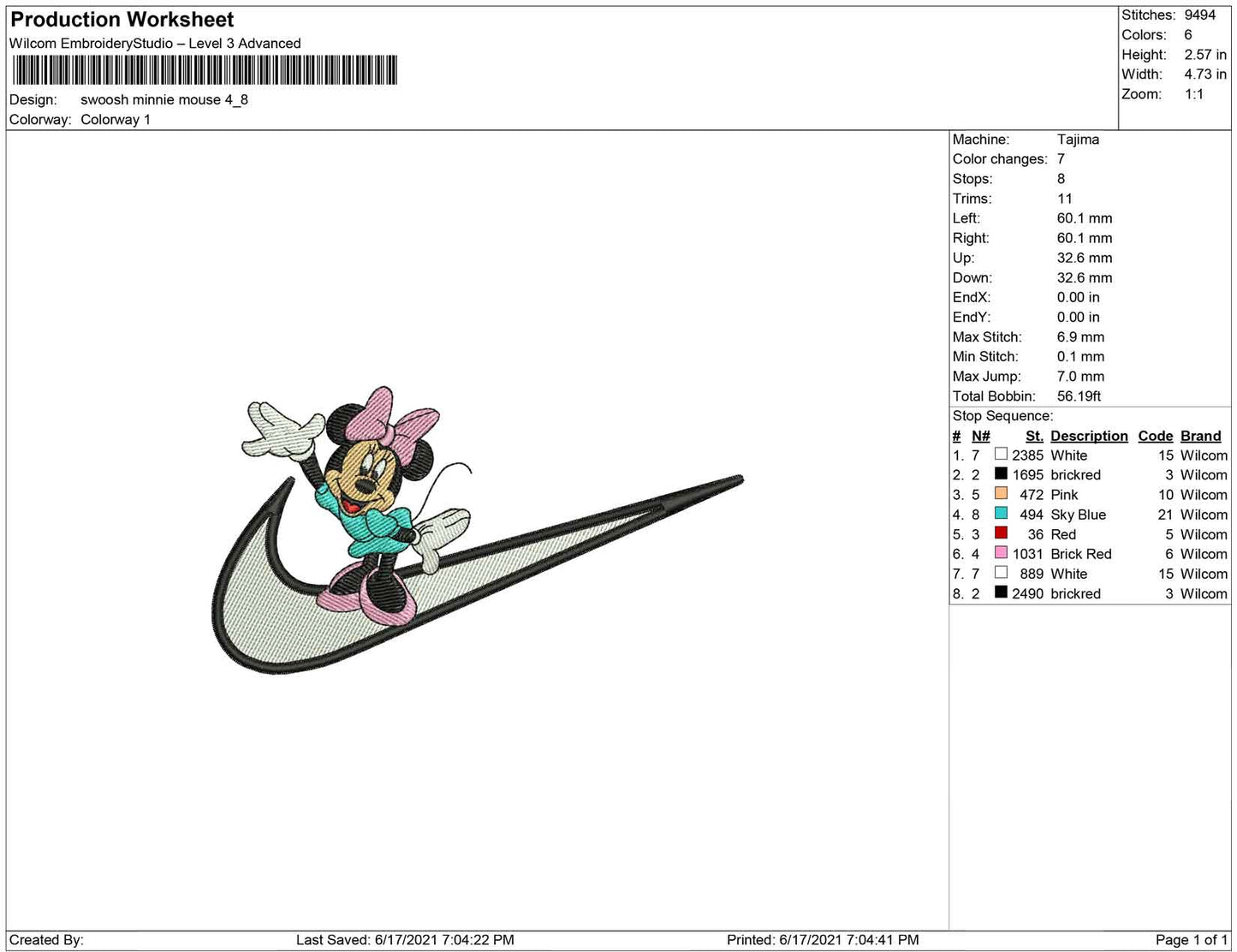 Swoosh Minnie Mouse