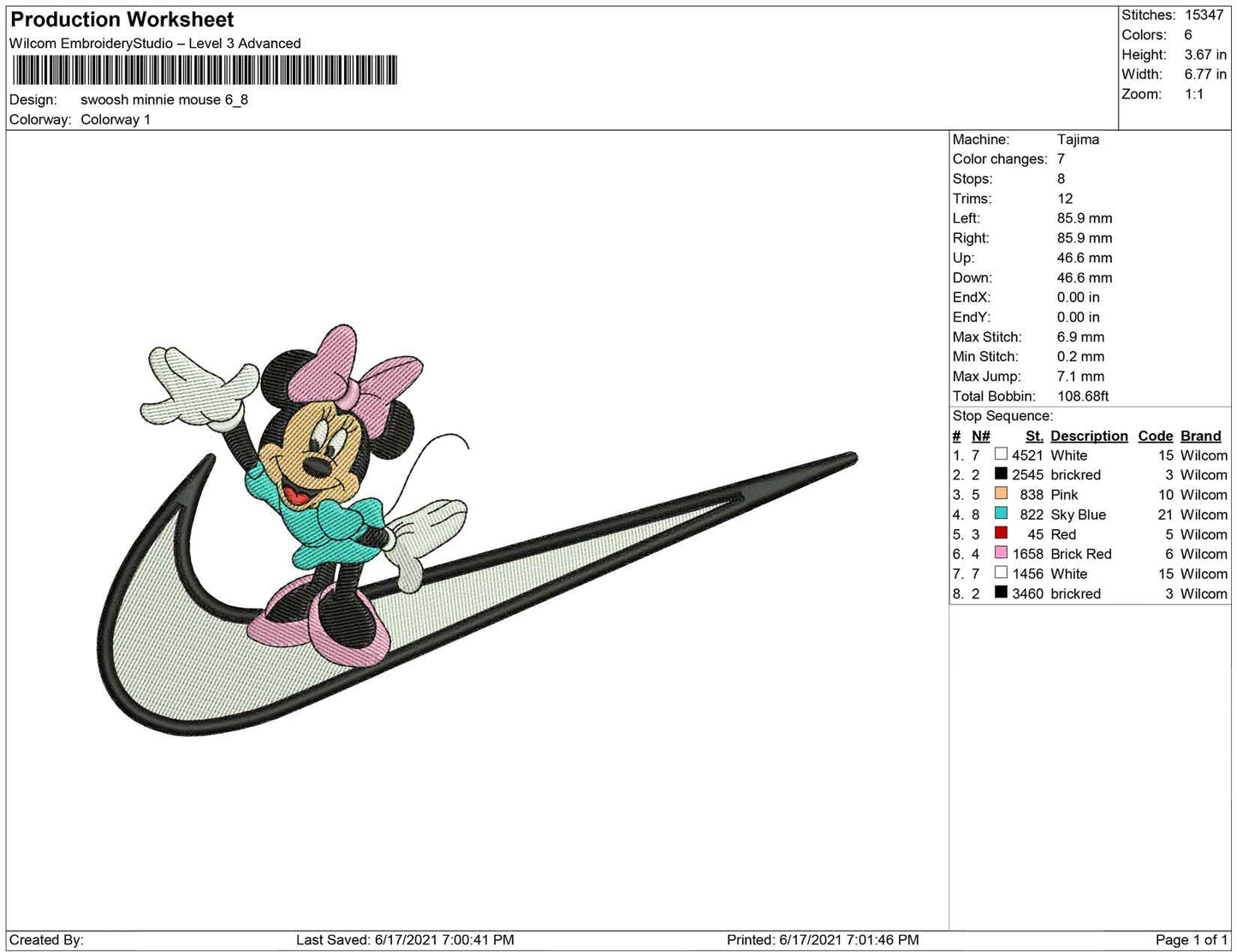 Swoosh Minnie Mouse