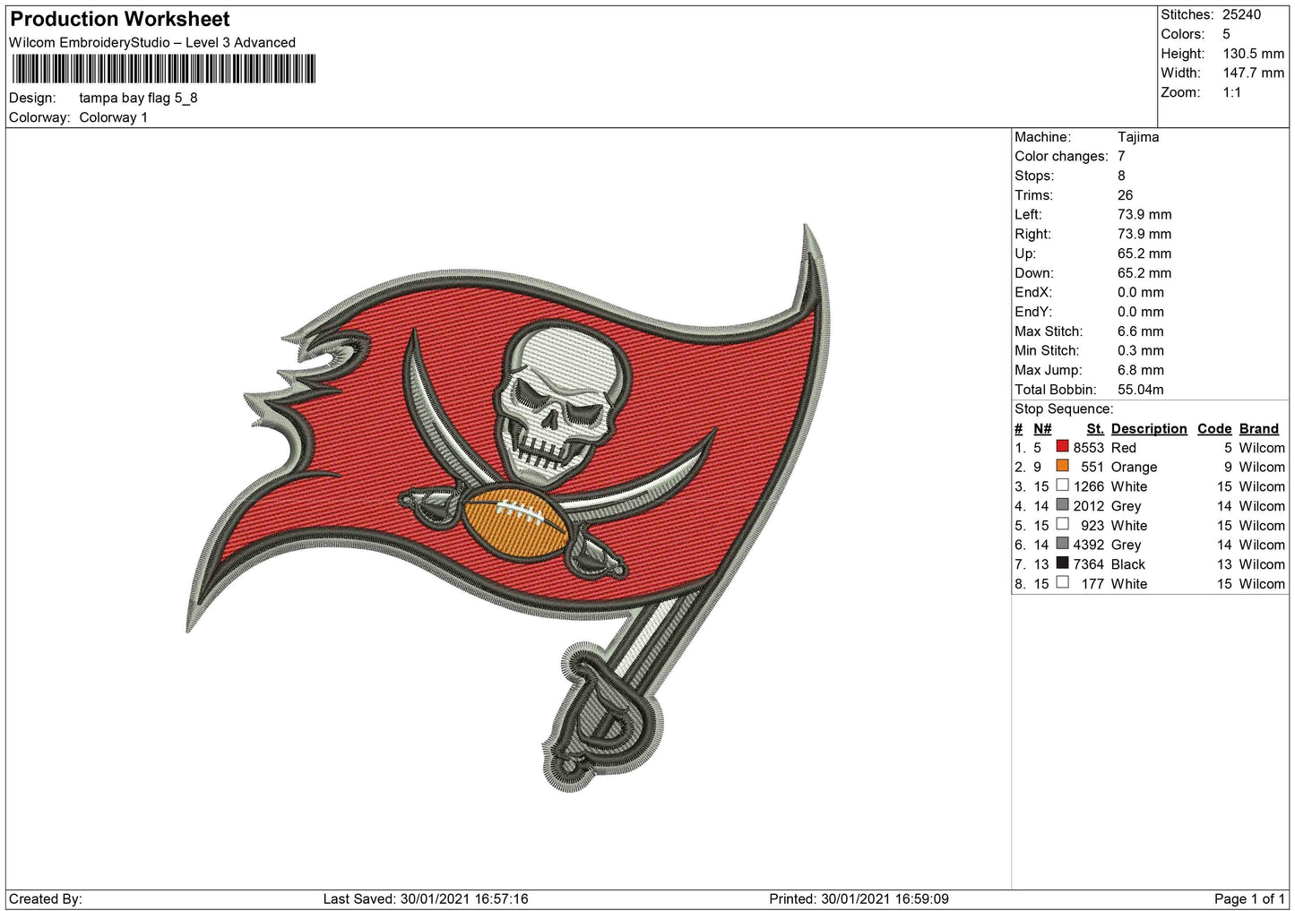 Tampa bay skull Flag