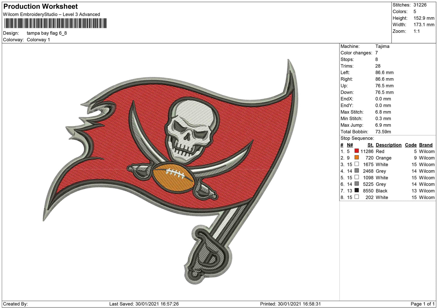 Tampa bay skull Flag