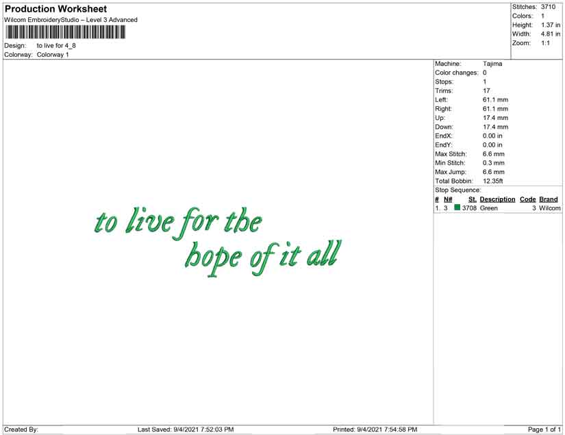 to life for the hope