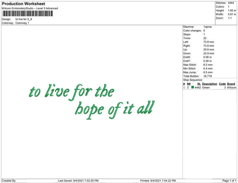 to life for the hope