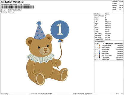 1st Birthday Bear B
