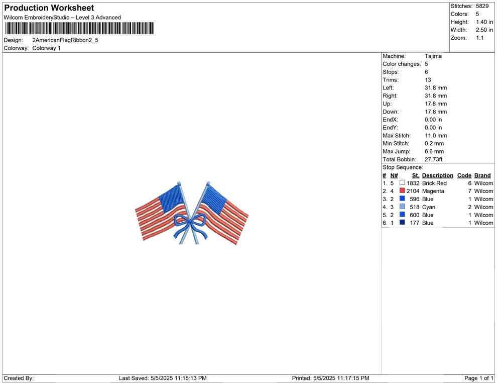2 American Flag Ribbon