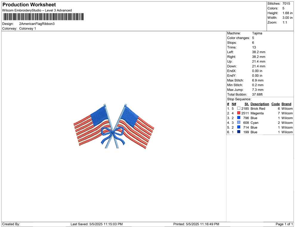 2 American Flag Ribbon