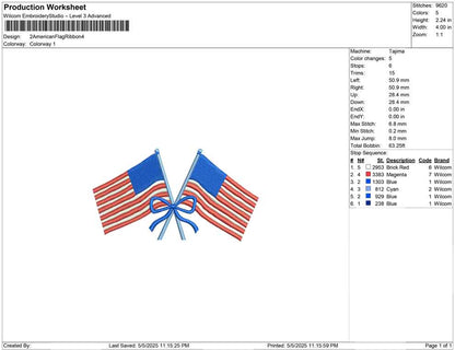 2 American Flag Ribbon