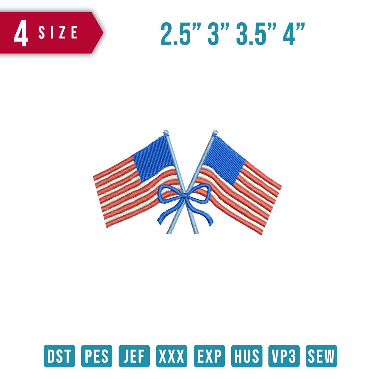 2 American Flag Ribbon