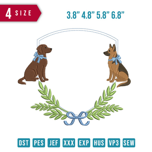 2 Dog Brown Ribbon