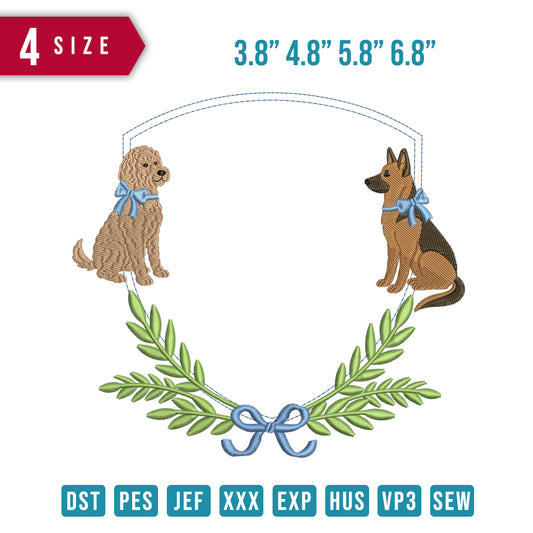 2 Dog Brown Ribbon B