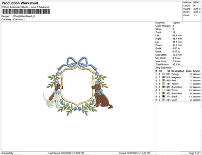 2 Dog Ribbon Blue