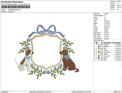 2 Dog Ribbon Blue