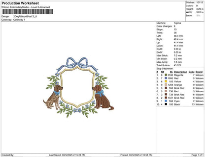 2 Dog Ribbon Blue C
