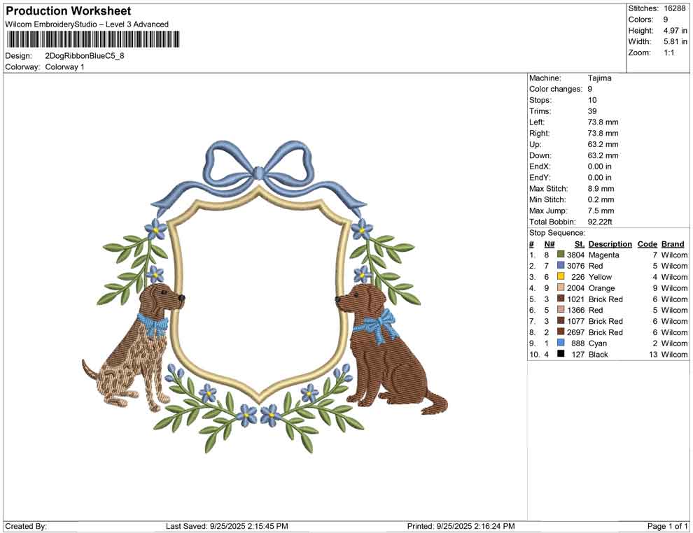 2 Dog Ribbon Blue C