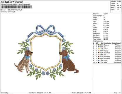 2 Dog Ribbon Blue C