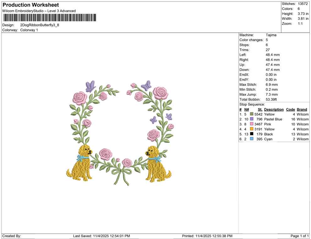 2 Dog Ribbon Butterfly