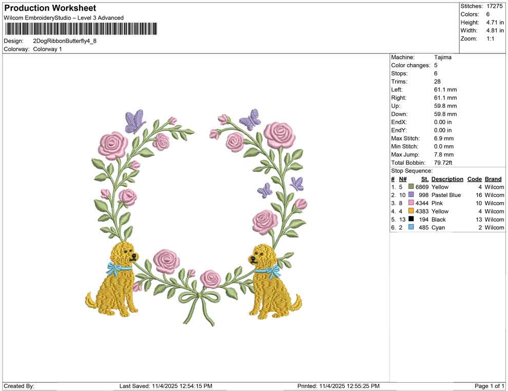 2 Dog Ribbon Butterfly