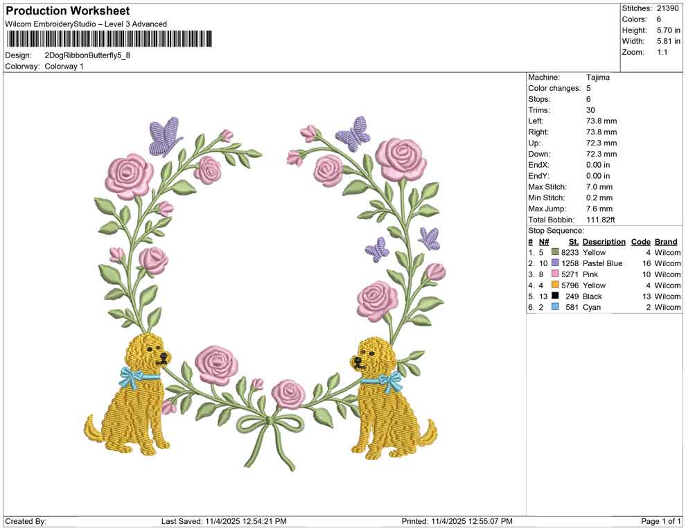 2 Dog Ribbon Butterfly