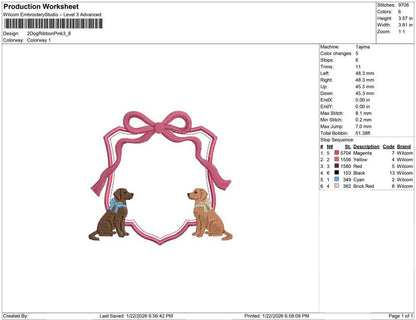 2 Dog Ribbon Pink
