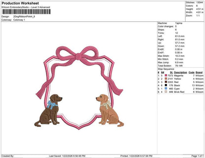 2 Dog Ribbon Pink