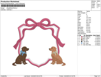 2 Dog Ribbon Pink