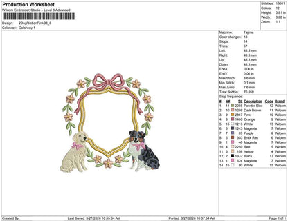 2 Dog Ribbon Pink B