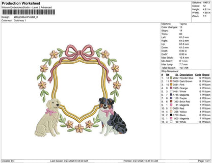 2 Dog Ribbon Pink B