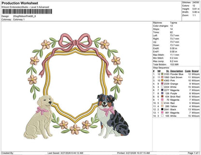 2 Dog Ribbon Pink B