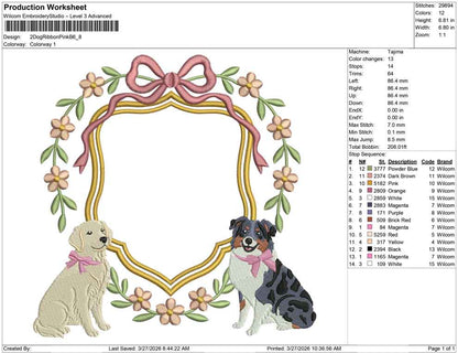2 Dog Ribbon Pink B