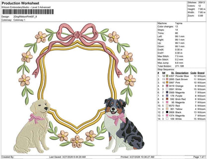 2 Dog Ribbon Pink B