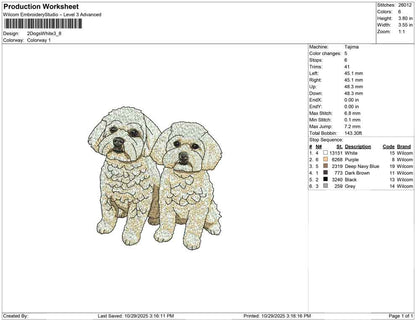2 Dogs White