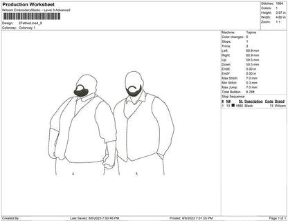 2 Father line art