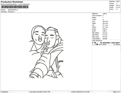2 girls Outline