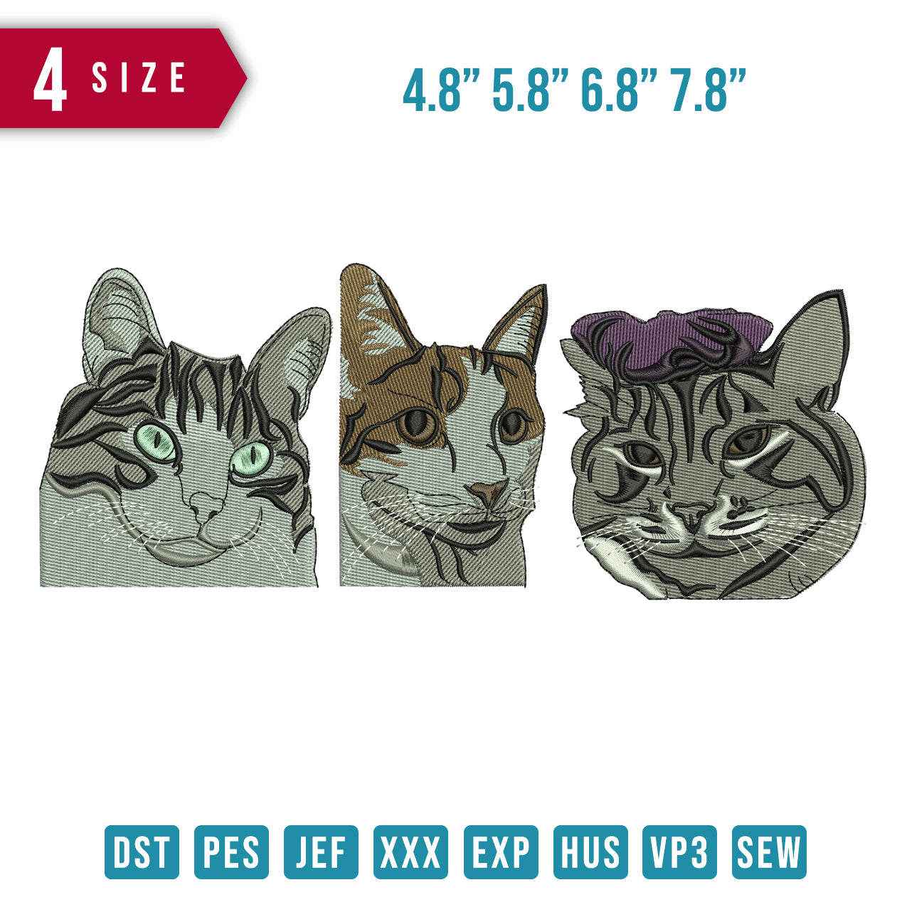 3 cat faces
