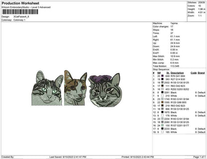 3 cat faces