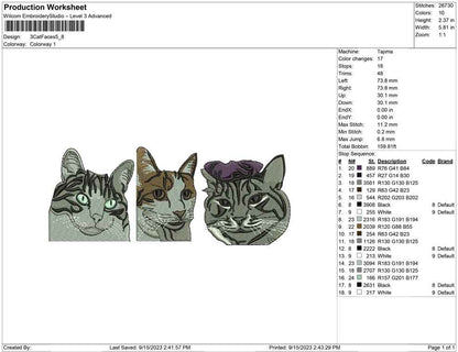3 cat faces