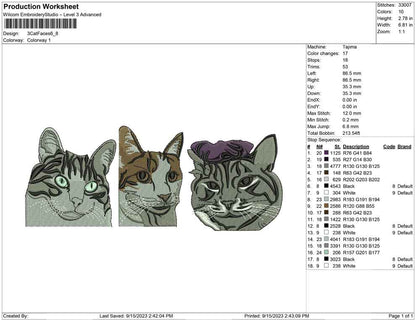 3 cat faces