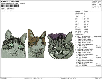 3 cat faces