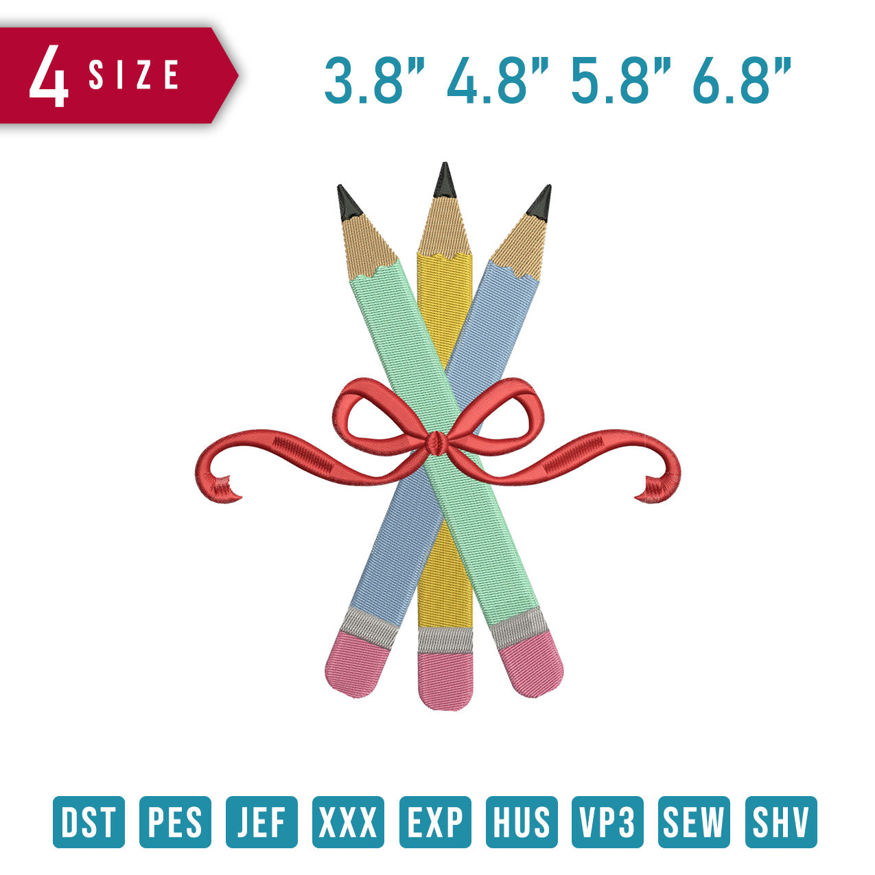 3 Red Ribbon Pencils