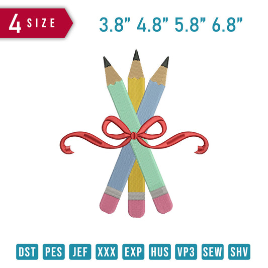 3 Red Ribbon Pencils